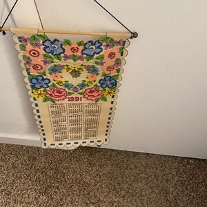 vintage 1991 calendar with beautiful designs